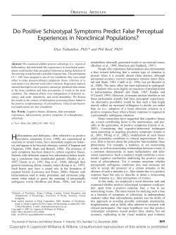 Do Positive Schizotypal Symptoms Predict False Perceptual