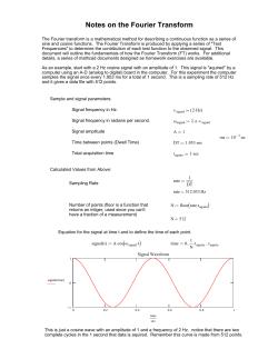 Notes on the Fourier Transform