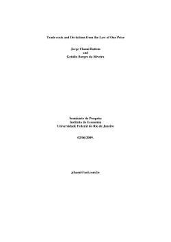 Trade costs and Deviations from the Law of One Price Jorge Chami