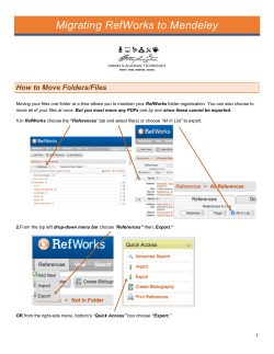 Migrating RefWorks to Mendeley