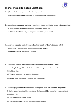 17. H Projectile Motion Questions