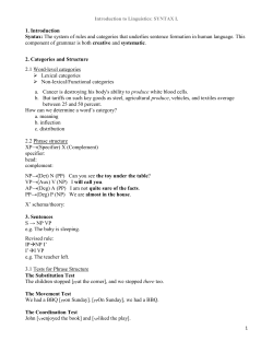 The system of rules and categories that underlies sentence