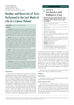 Number and Necessity of Tests Performed In the Last Week of Life of