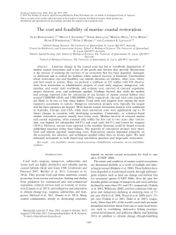 The cost and feasibility of marine coastal restoration