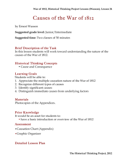 Causes of the War of 1812 - Historical Thinking Project