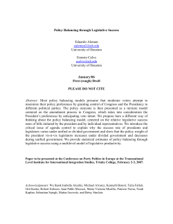 Policy Balancing through Legislative Success Eduardo Aleman