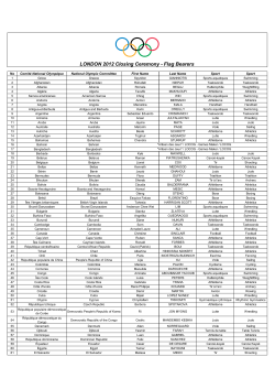 LONDON 2012 Closing Ceremony - Flag Bearers