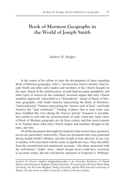 Book of Mormon Geography in the World of Joseph Smith