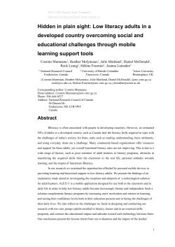 Low-literacy adults in a developed country overcoming social and