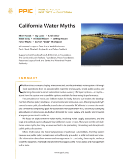 California Water Myths - Public Policy Institute of California