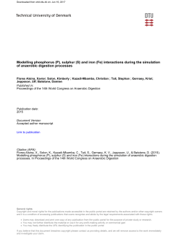 Modelling phosphorus (P), sulphur (S) and iron (Fe) interactions