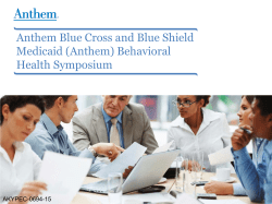 Anthem Blue Cross and Blue Shield Medicaid (Anthem) Behavioral