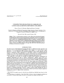 unexpected sex-ratios in families of language