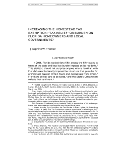 increasing the homestead tax exemption: &ldquo;tax