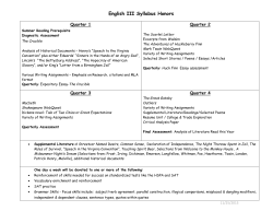 English III Syllabus Honors