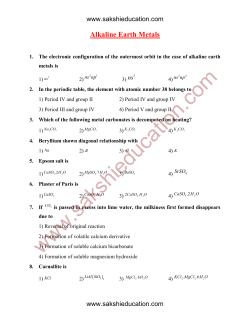 Alkaline Earth Metals