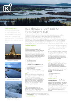 KEY TRAVEL STUDY TOURS: EXPLORE ICELAND