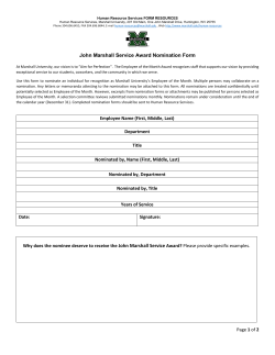 John Marshall Service Award Nomination Form