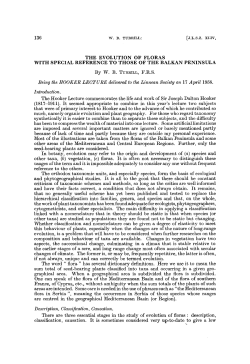 the evolution of floras with special reference to