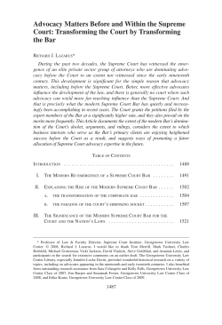 Advocacy Matters Before and Within the Supreme Court