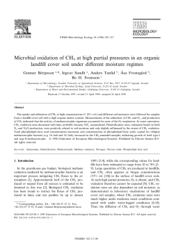 Microbial oxidation of CH4 at high partial pressures in an organic