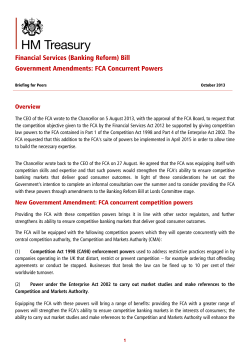 FCA Concurrent Powers