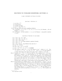 Solutions for lectures 1-8