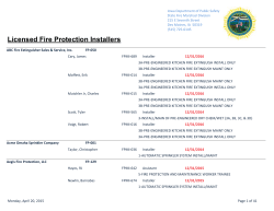 Licensed Fire Protection Installers