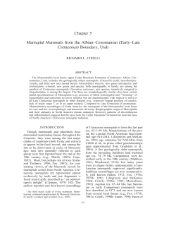Chapter 5: Marsupial Mammals from the Albian&ndash;Cenomanian (Early