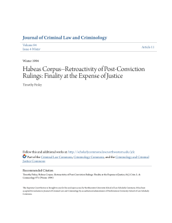 Habeas Corpus--Retroactivity of Post-Conviction Rulings