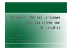 Survey on Chinese Language Courses at German Universities
