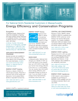 For National Grid`s Residential Customers In Massachusetts