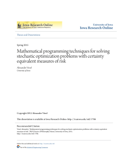 Mathematical programming techniques for solving stochastic