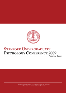 Program - Stanford Undergraduate Psychology Conference