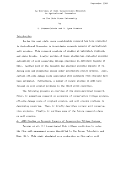 Introduction An Overview of Soil Conservation Research in
