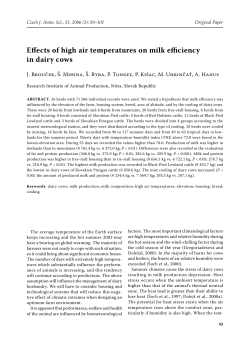 Effects of high air temperatures on milk efficiency in dairy cows