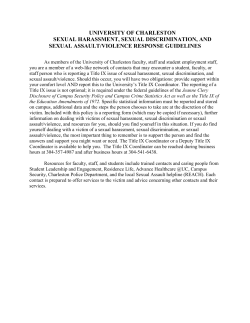 UNIVERSITY OF CHARLESTON SEXUAL HARASSMENT, SEXUAL