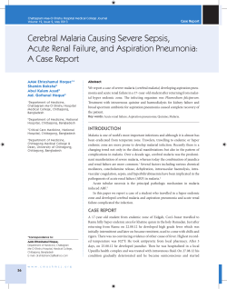 Cerebral Malaria Causing Severe Sepsis, Acute Renal Failure, and
