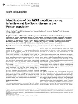 Identification of two HEXA mutations causing infantile