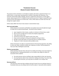 TEXARKANA COLLEGE ONLINE STUDENT ORIENTATION