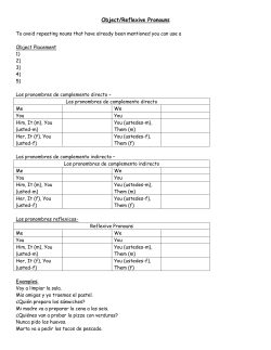 Object/Reflexive Pronouns - Paintsville Independent Schools