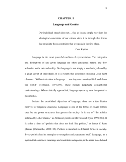 CHAPTER I Language and Gender