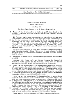 Coca-Cola Co. v. Barr (AG) - Reports of Patent, Design and Trade