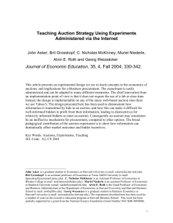 Teaching Auction Strategy Using Experiments Administered via the