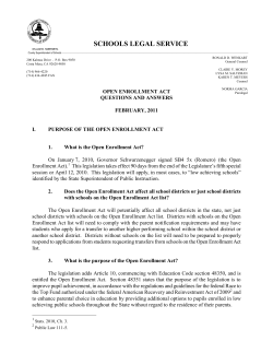 Open Enrollment Act Questions and Answers