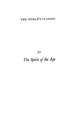 The Spirit of the Age