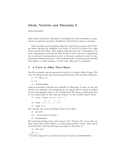 Ideals, Varieties and Macaulay 2