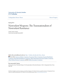 Nonviolent Weapons: The Transnationalism of Nonviolent Resistance