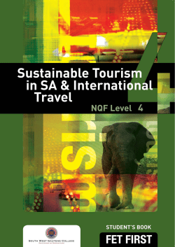 Sustainable Tourism in South Africa Student`s Book