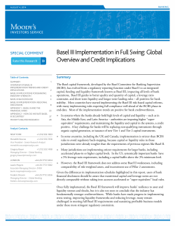 Basel III Implementation in Full Swing: Global Overview